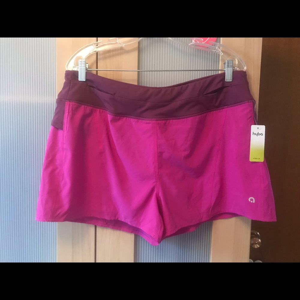Hyba Magenta and Purple Shorts with Attached Underpants NWT